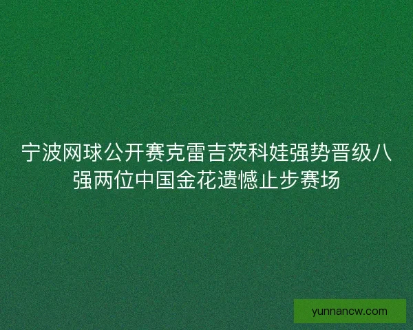 宁波网球公开赛克雷吉茨科娃强势晋级八强两位中国金花遗憾止步赛场